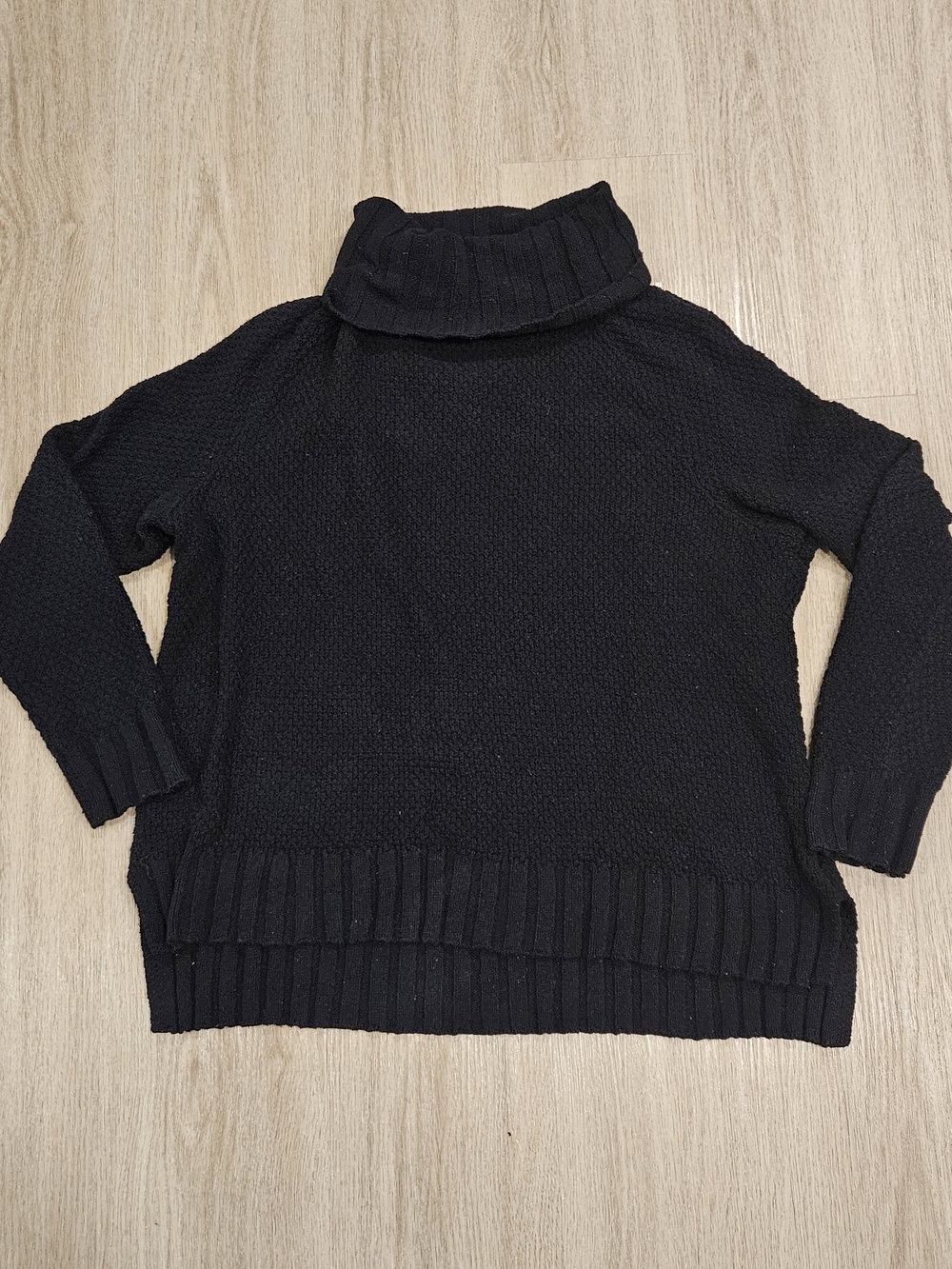 Patagonia Off Country Turtleneck Sweater Black Womens Size L Recycled Cotton
